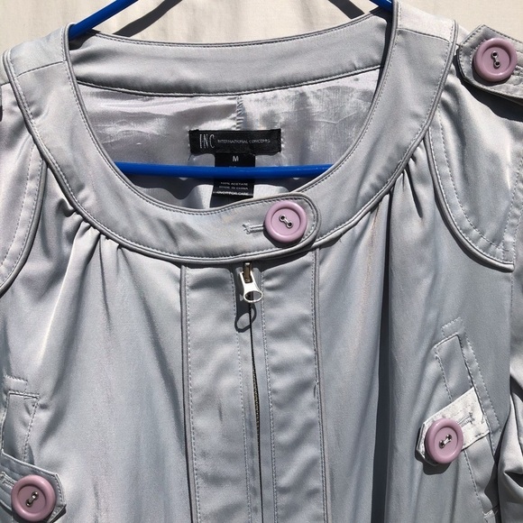 INC international gray Trench coat size M - Picture 4 of 8